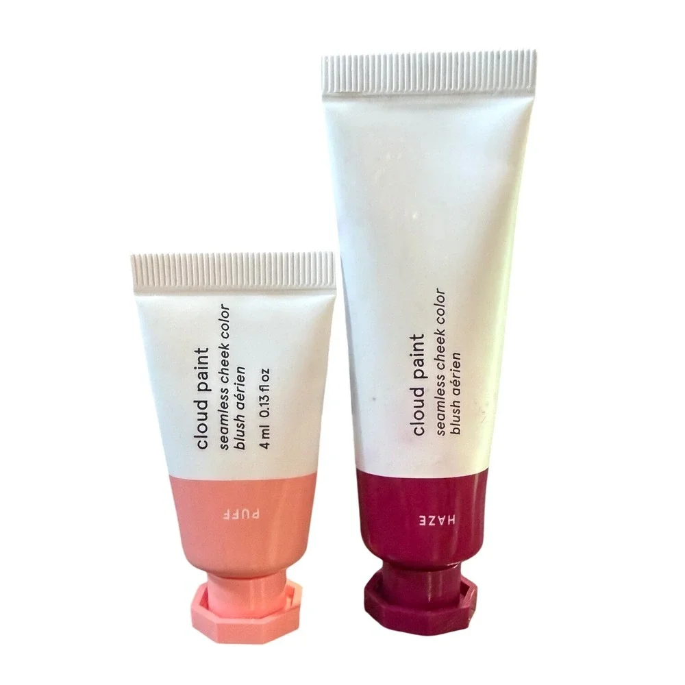 Glossier Cloud Paint Blush Duo Puff & Powder Pink Mini Travel Size Set